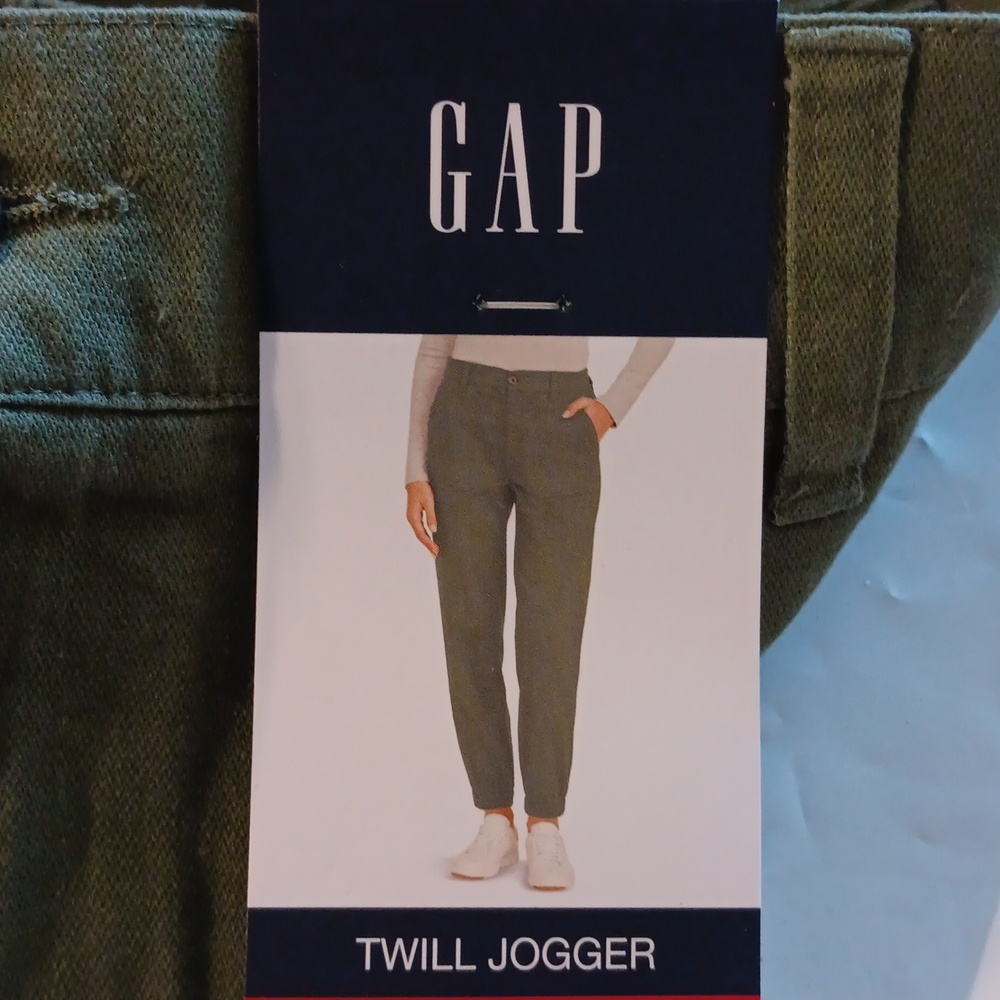 Gap Green Twill Jogger Pants Women's Sizes: XL & XXL New With Label